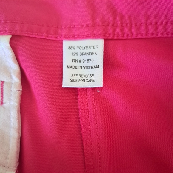 Pebble Beach Capri Pant Bright Pink SZ 10 Golf Pickleball #77 - Picture 11 of 11